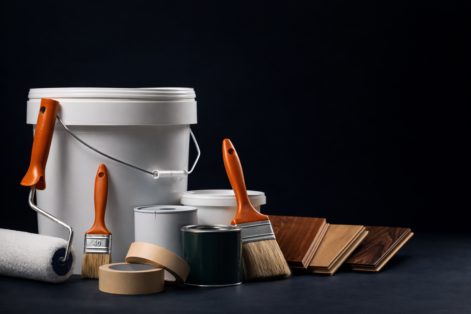 Beautiful modern living room with pristine hardwood floors and fresh wall painting